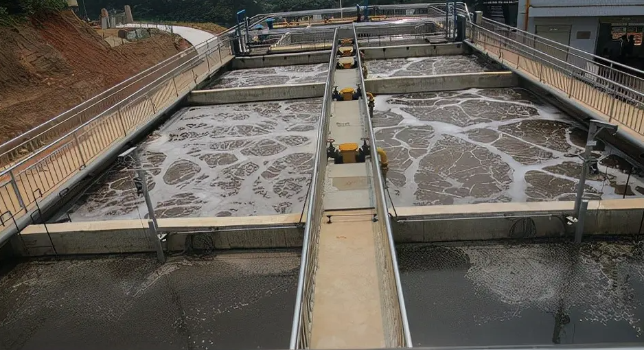 (圖:造紙廢水泡沫池)