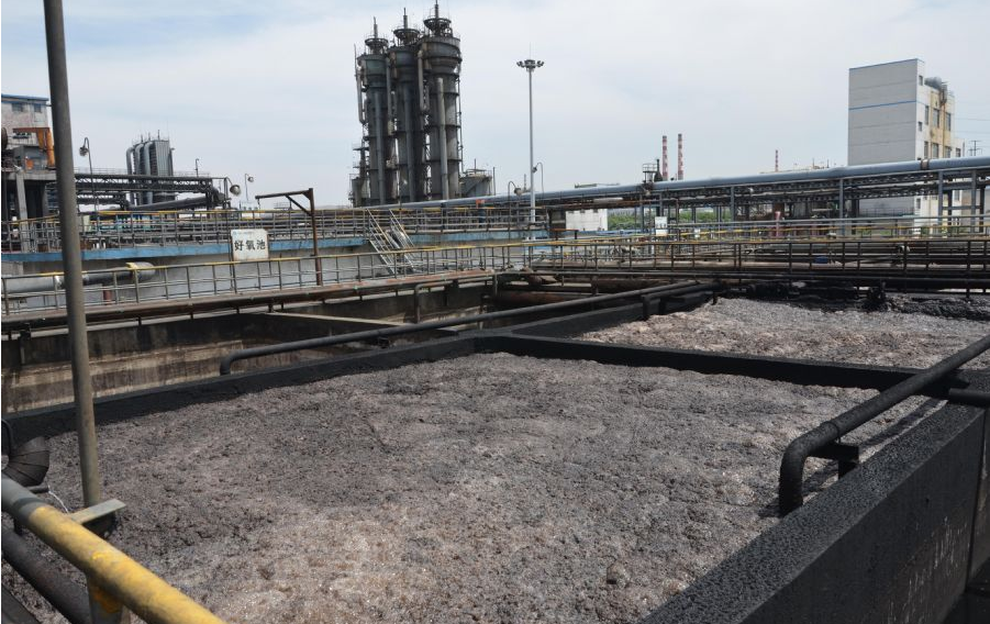 (圖:生化污水池起泡場景)